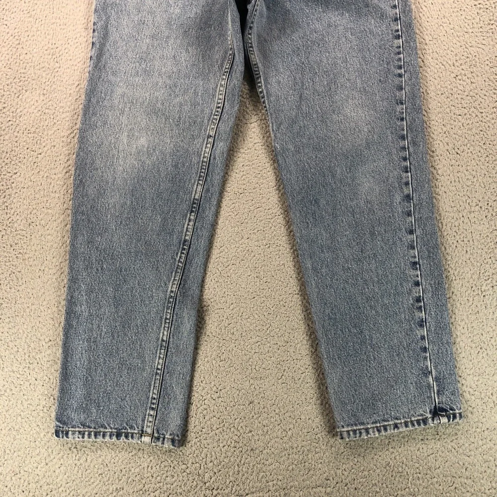 VTG Tommy Hilfiger Jean Men 34x32 (Fits 32x31) Blue Flag Patch Logo Straight 90s
